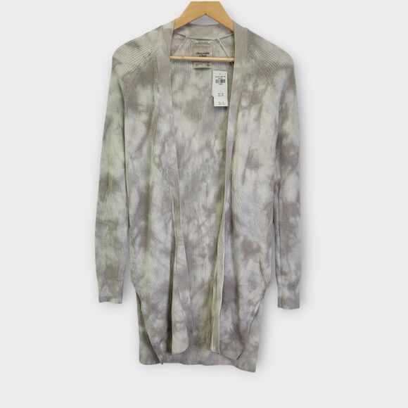 Abercrombie Fitch Garment‎ Dyed Open Front Cardigan Sweater Size XS Ribbed Knit - Picture 1 of 6